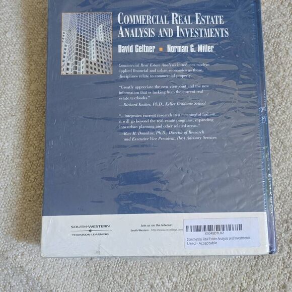Commercial Real Estate Analysis and Investments Book, Geltner/Miller. Used - Picture 2 of 3